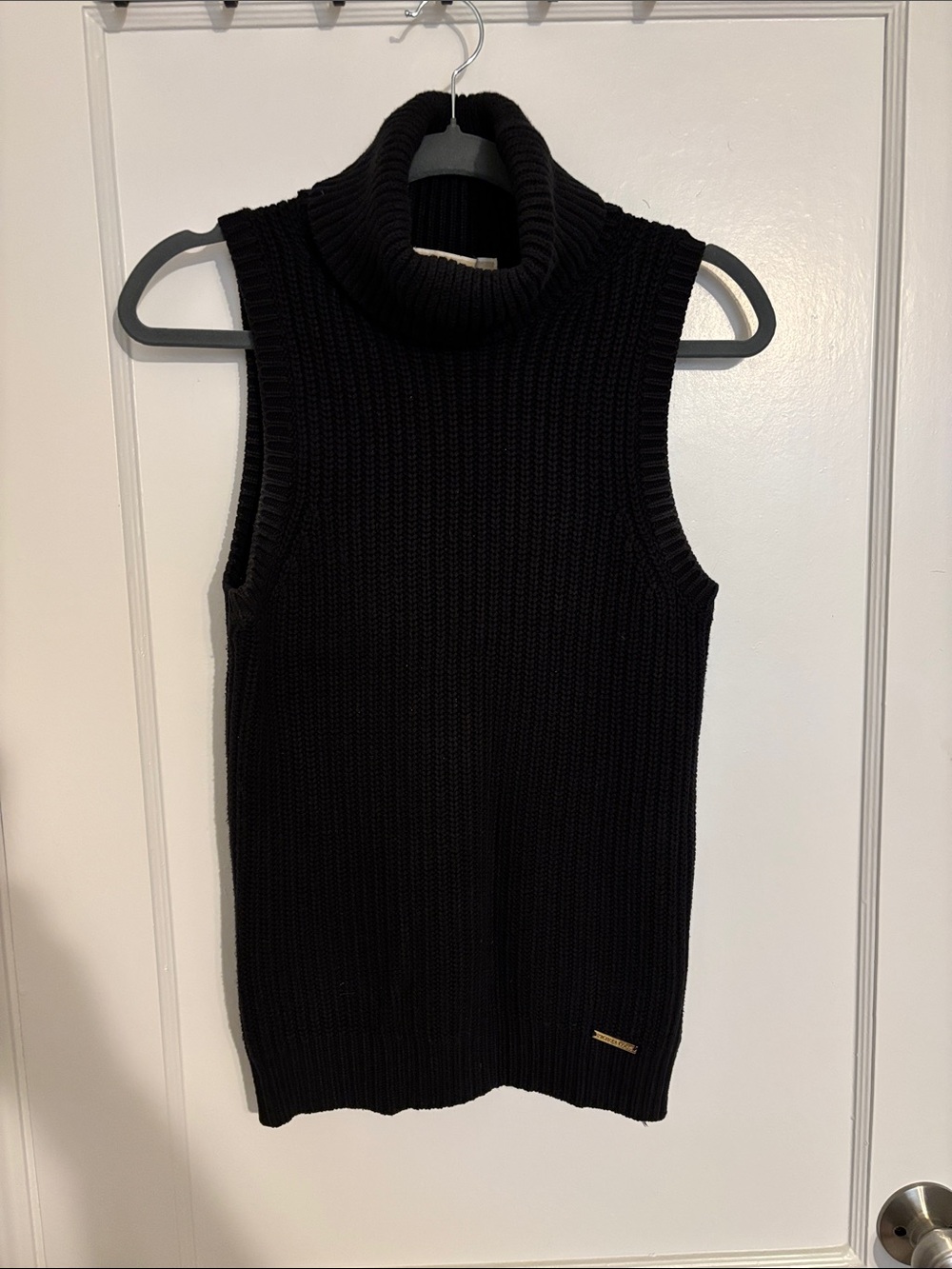 Michael Kors Black Ribbed Turtleneck Sweater